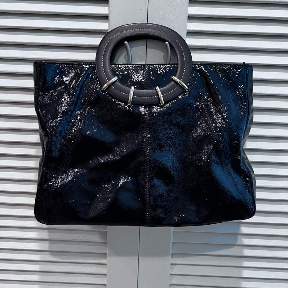 Elegant Black Leather Tote Bag